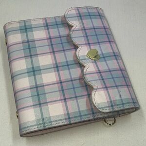 Simply Gilded *Used Scalloped Plaid Compact Sticker Storage Case